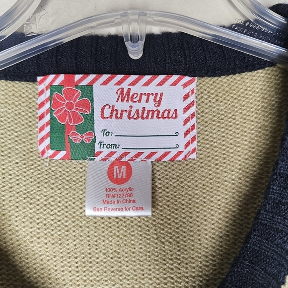 Merry  Christmas Snow Joke Graphic Sweater Vest Size Medium Oversized - Picture 2 of 6